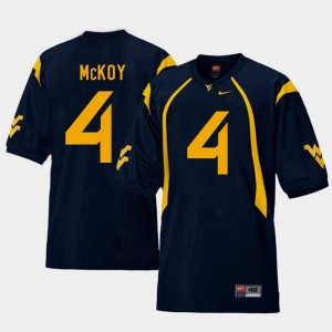 Replica Mens Kennedy McKoy WVU Jersey Navy #4 College Football 932095-912