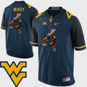 #4 Football For Men's Navy Kennedy McKoy WVU Jersey Pictorial Fashion 323429-832