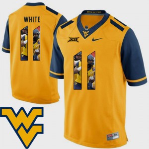 Pictorial Fashion Football Men Kevin White WVU Jersey #11 Gold 887446-767