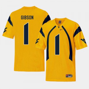 Replica #1 College Football Gold Men's Shelton Gibson WVU Jersey 248240-958