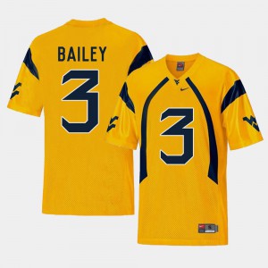 Replica For Men Stedman Bailey WVU Jersey #3 College Football Gold 476591-978