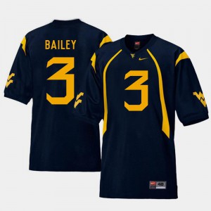 Replica For Men #3 Stedman Bailey WVU Jersey College Football Navy 179271-939