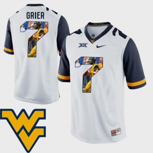 Men Will Grier WVU Jersey Pictorial Fashion White #7 Football 878011-529