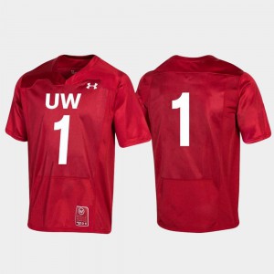 Wisconsin Jersey Red 150th Anniversary Mens #1 College Football Replica 276218-375