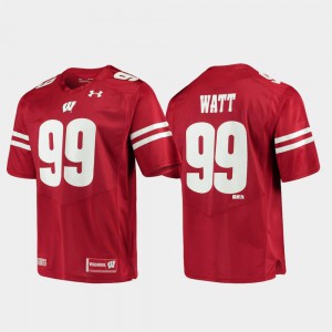 For Men Alumni Football Game Replica #99 Red J.J. Watt Wisconsin Jersey 780854-523