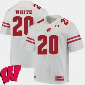 2018 NCAA For Men's White James White Wisconsin Jersey Alumni Football Game #20 999565-447