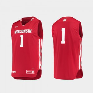 Wisconsin Jersey For Men Replica Red College Basketball #1 810693-584