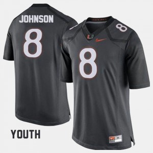 Youth(Kids) College Football Duke Johnson Miami Jersey Gray #8 867641-892