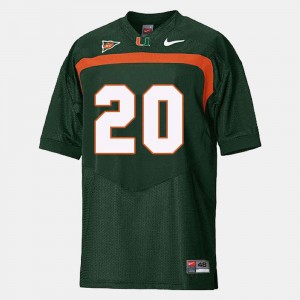 Green #20 College Football Ed Reed Miami Jersey For Men 400520-422