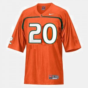 #20 College Football Ed Reed Miami Jersey Youth Orange 233500-614