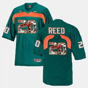 Ed Reed Miami Jersey Player Pictorial #20 For Men Green 323759-767