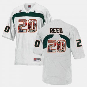 Ed Reed Miami Jersey White Men's #20 Player Pictorial 391267-890