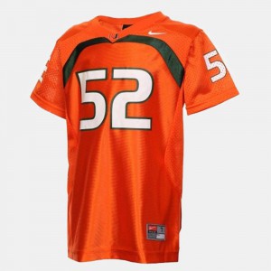 College Football Ray Lewis Miami Jersey Men's Orange #52 334671-378