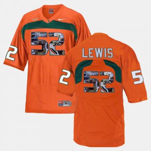 Orange Player Pictorial For Men Ray Lewis Miami Jersey #52 259366-733