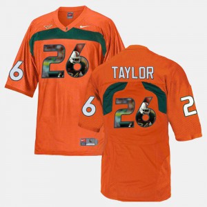 #26 Orange Sean Taylor Miami Jersey Player Pictorial Mens 533578-346