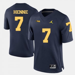 #7 Chad Henne Michigan Jersey College Football Mens Navy Blue 729255-531