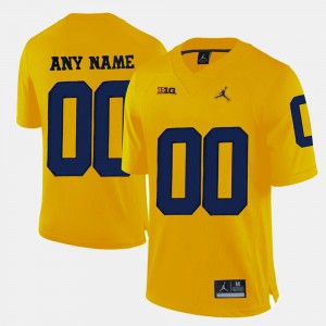 #00 Yellow For Men Michigan Customized Jerseys College Limited Football 259383-966