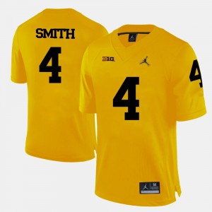 College Football Yellow Men #4 De'Veon Smith Michigan Jersey 462550-384