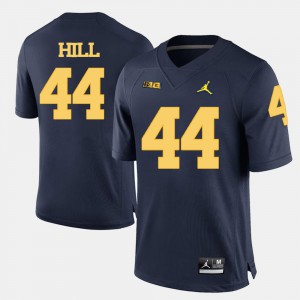 For Men's #44 Delano Hill Michigan Jersey Navy Blue College Football 445857-689