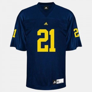 College Football #21 Blue For Men desmond Howard Michigan Jersey 558334-353