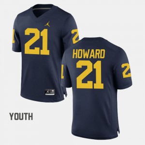 desmond Howard Michigan Jersey College Football Youth #21 Navy 989084-243