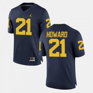 Men's Navy #21 desmond Howard Michigan Jersey College Football 993286-709