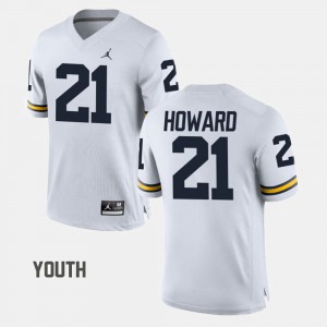 College Football #21 Kids desmond Howard Michigan Jersey White 888766-826