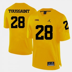 #28 Yellow Fitzgerald Toussaint Michigan Jersey College Football Mens 355761-754