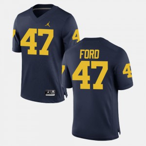 Gerald Ford Michigan Jersey Navy #47 For Men Alumni Football Game 134089-694