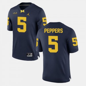 #5 For Men's Navy Alumni Football Game Jabrill Peppers Michigan Jersey 127169-731