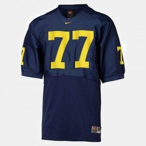 Jake Long Michigan Jersey #77 Blue College Football Mens 650338-680