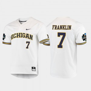 Jesse Franklin Michigan Jersey 2019 NCAA Baseball College World Series White For Men #7 489001-332