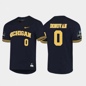 Navy Joe Donovan Michigan Jersey 2019 NCAA Baseball College World Series #0 Mens 545423-281