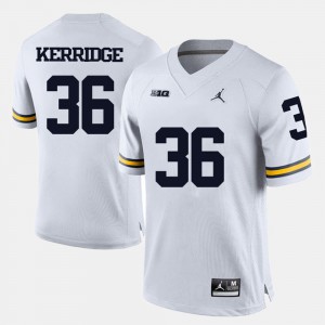 College Football #36 For Men's Joe Kerridge Michigan Jersey White 808881-870
