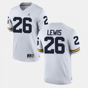 White #26 Jourdan Lewis Michigan Jersey Alumni Football Game Mens 969470-682