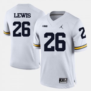 College Football #26 Men's Jourdan Lewis Michigan Jersey White 857196-365