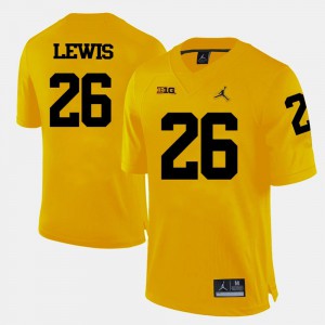 #26 Jourdan Lewis Michigan Jersey Yellow College Football For Men's 764811-861