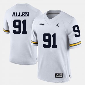 Mens College Football Kenny Allen Michigan Jersey White #91 641233-907