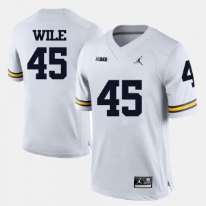 Men College Football Matt Wile Michigan Jersey #45 White 766046-497