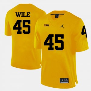 For Men's #45 Matt Wile Michigan Jersey Yellow College Football 906021-106