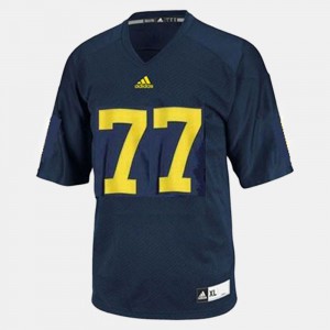 For Kids College Football Taylor Lewan Michigan Jersey Blue #77 904612-366