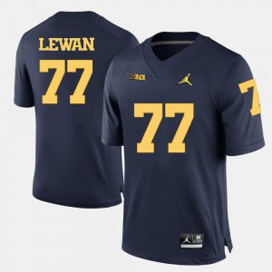 #77 College Football Taylor Lewan Michigan Jersey For Men's Navy Blue 462293-765