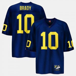 College Football Youth(Kids) Tom Brady Michigan Jersey Blue #10 221819-564