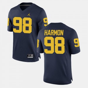 #98 Tom Harmon Michigan Jersey Alumni Football Game For Men's Navy 129962-359