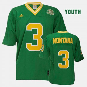 Joe Montana Notre Dame Jersey #3 College Football Green Kids 132577-832