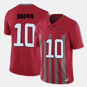 Red College Football For Men's #10 CaCorey Brown OSU Jersey 121444-823