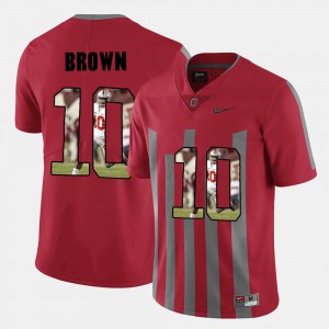 Red #10 CaCorey Brown OSU Jersey For Men Pictorial Fashion 753701-105