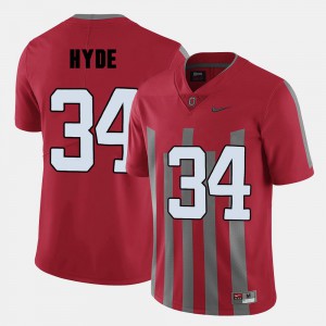CameCarlos Hyde OSU Jersey College Football Red For Men's #34 242909-369