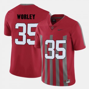 Red #35 Chris Worley OSU Jersey College Football Men 262884-254