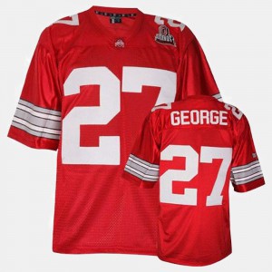#27 Red College Football Eddie George OSU Jersey For Men's 897344-175